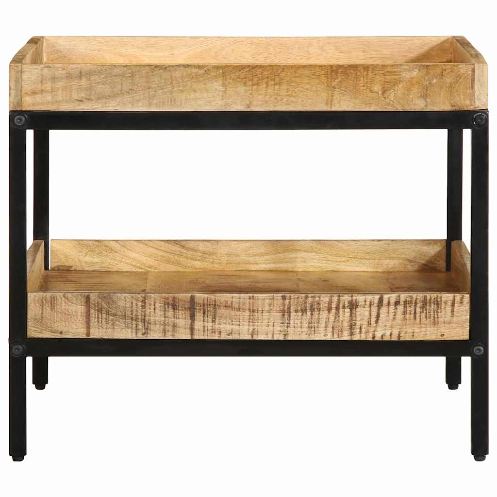 Sidobord med hylla Brun 55 x 55 x 45 cm massivt mangoträ