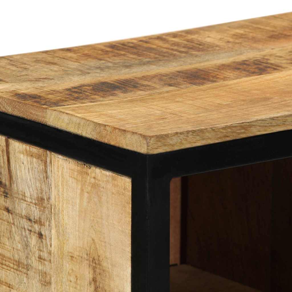 Skoställ Trä Skoskåp med lagring Brun 50 x 30 x 110 cm Massivt Mangoträ