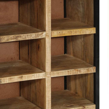 Skoställ Trä Skoskåp med lagring Brun 50 x 30 x 110 cm Massivt Mangoträ