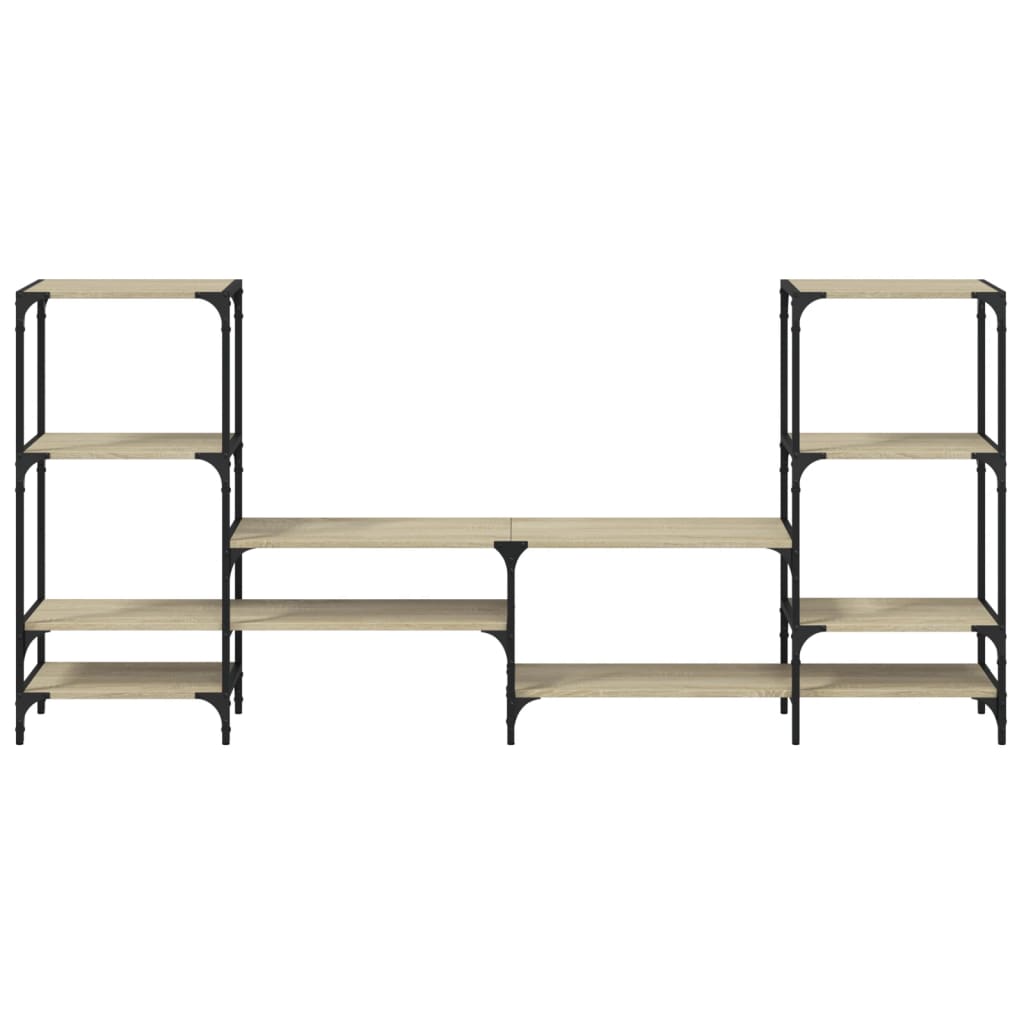 TV-Möbel Rökfärgad Ek TV-Bänk 206,5x28,5x95 cm