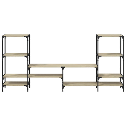 TV-Möbel Rökfärgad Ek TV-Bänk 206,5x28,5x95 cm