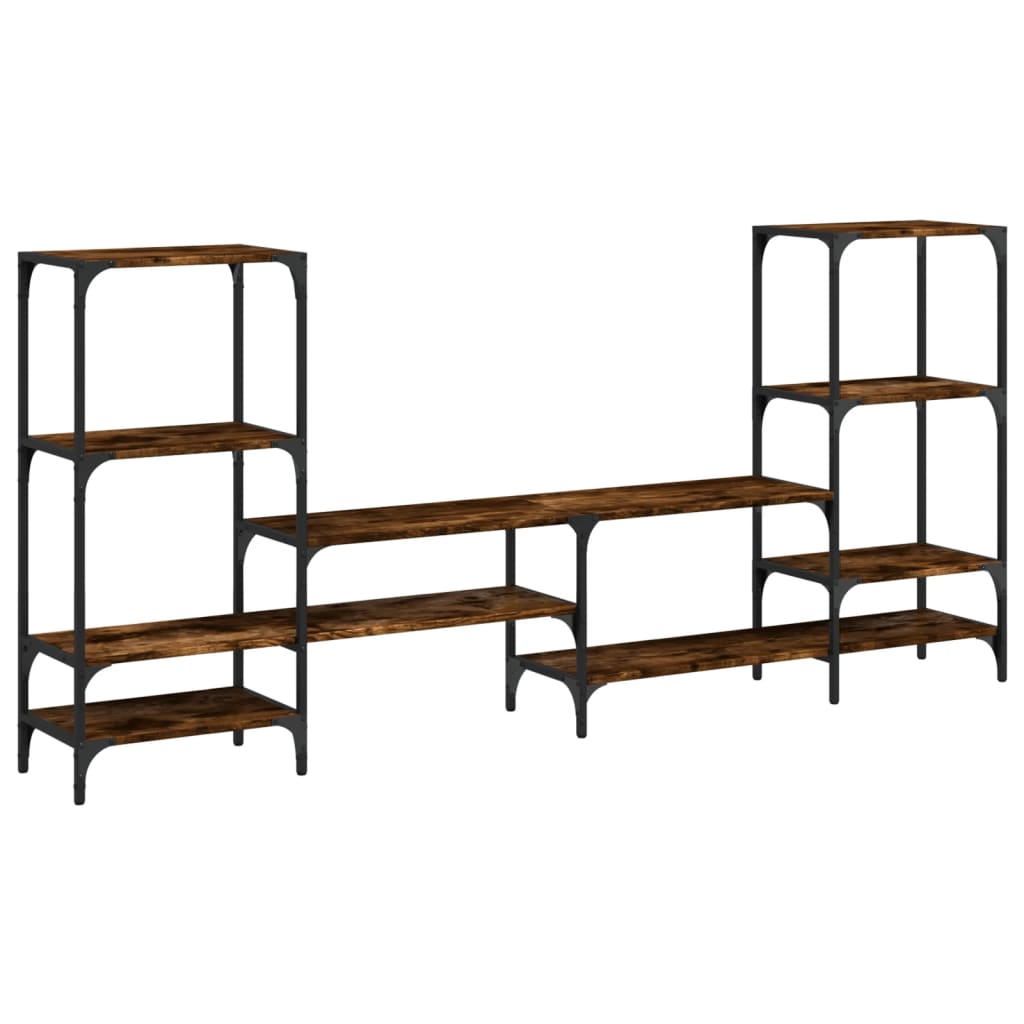 TV-Möbel Rökfärgad Ek TV-Skåp 206,5x28,5x95 cm