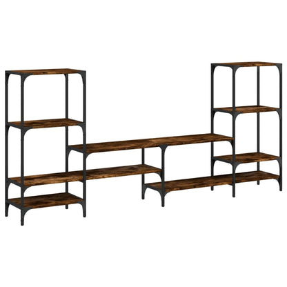 TV-Möbel Rökfärgad Ek TV-Skåp 206,5x28,5x95 cm