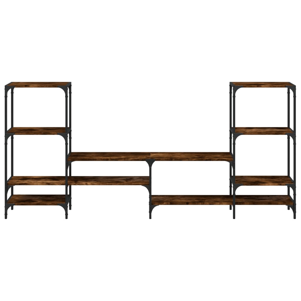 TV-Möbel Rökfärgad Ek TV-Skåp 206,5x28,5x95 cm