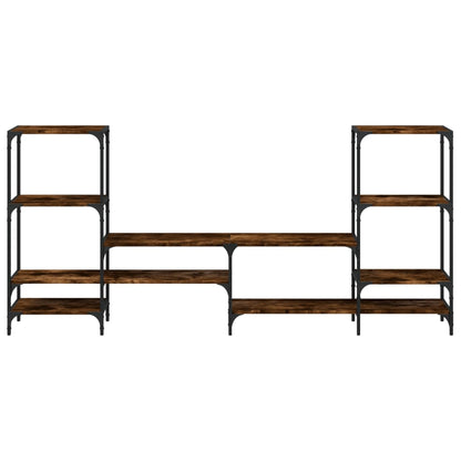 TV-Möbel Rökfärgad Ek TV-Skåp 206,5x28,5x95 cm