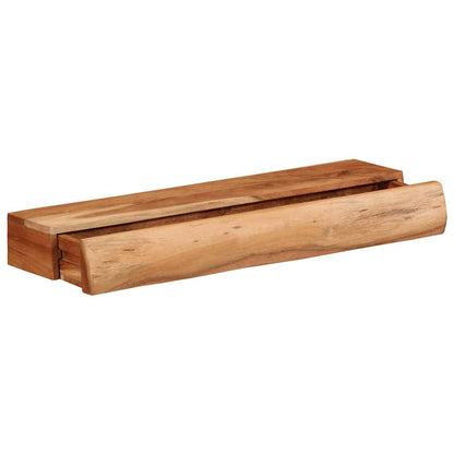 Vägghylla Trä 2 st 60x17x8 cm massivt Trä akacia