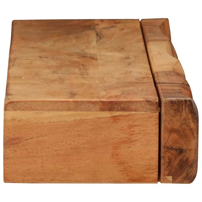 Vägghylla Trä 2 st 80x17x8 cm massivt Trä akacia