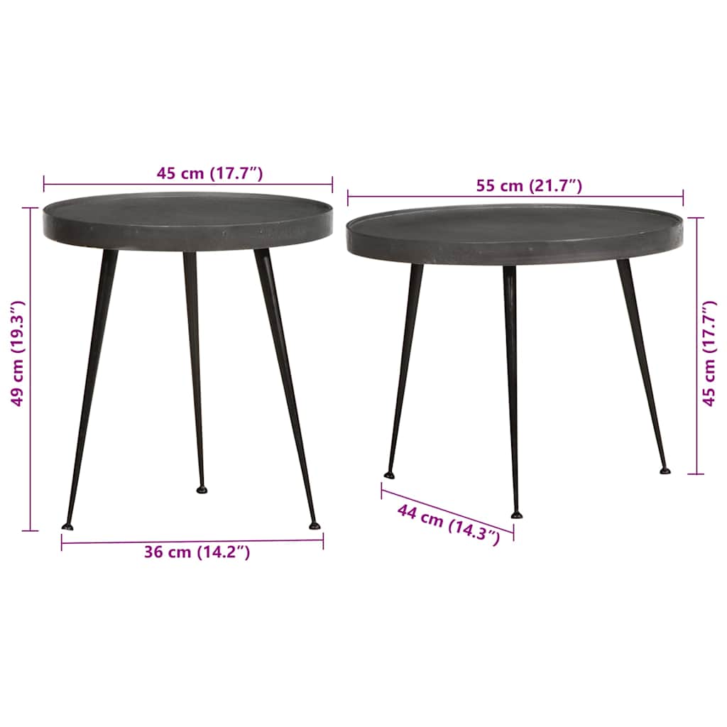 Soffbord Svart 2 delar