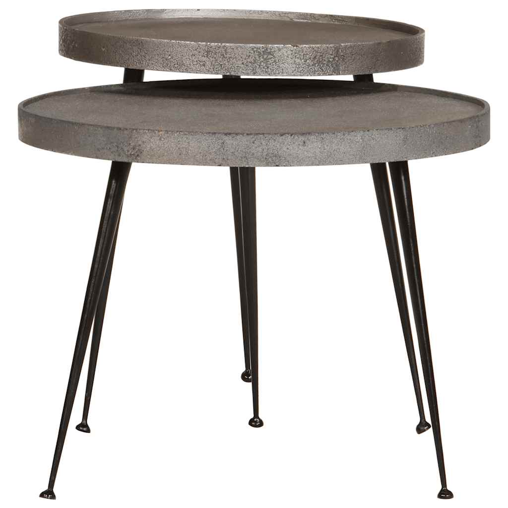 Soffbord DIV. 2 delar silverfärgat trä