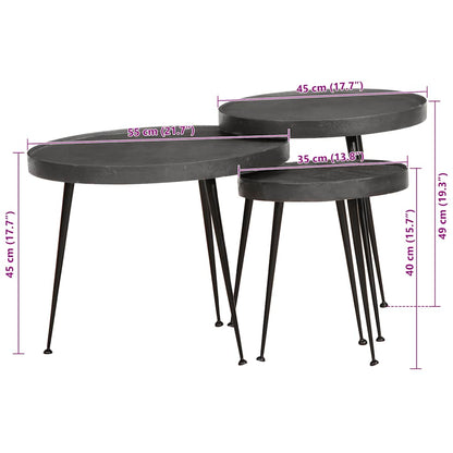 Soffbord Svart 3 delar