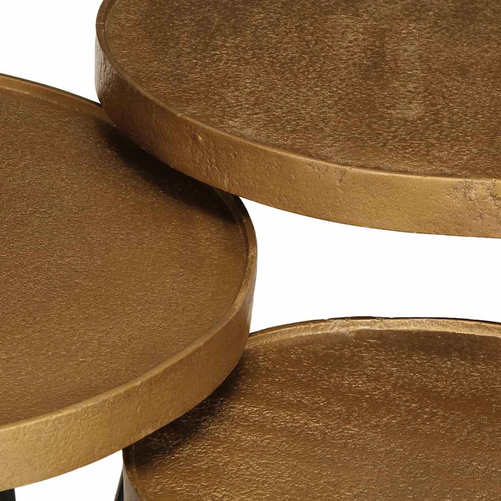 Soffbord Trä 3 delar gyllene