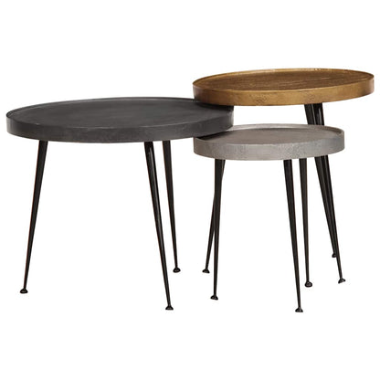 Soffbord Trä 3 delar flerfärgat parkettträ