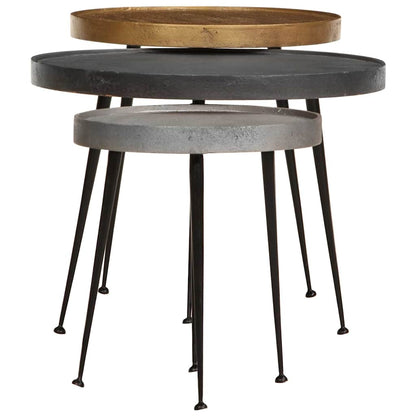 Soffbord Trä 3 delar flerfärgat parkettträ