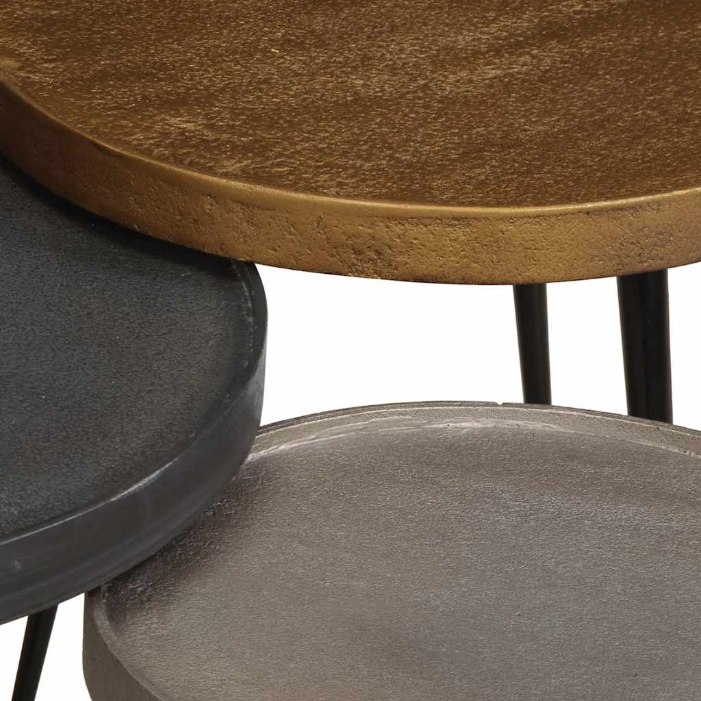 Soffbord Trä 3 delar flerfärgat parkettträ