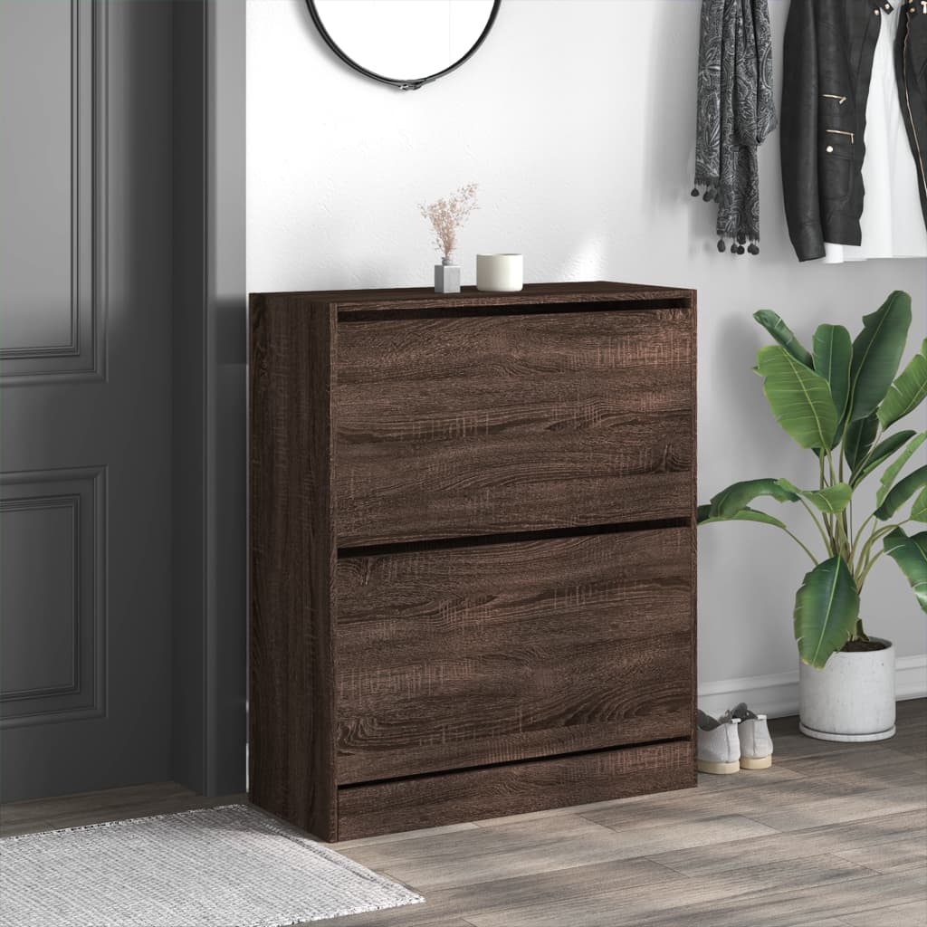 Skoställ Brun Ek Skohylla 80x34x96,5 cm