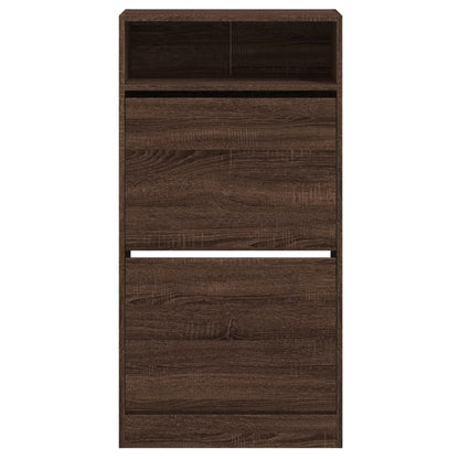 Skoställ Brun Ek Skohylla 60x34x116 cm