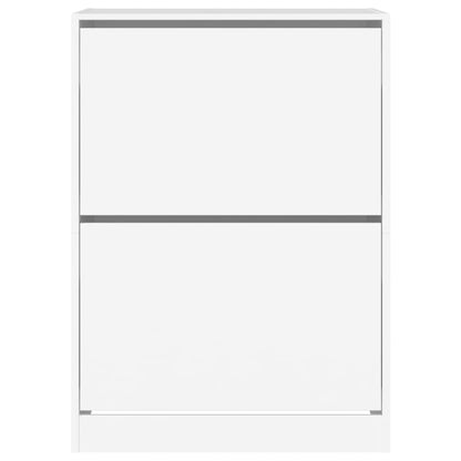 Skoställ Vit Skoskåp med 2 flip-lådor 80x42x108 cm