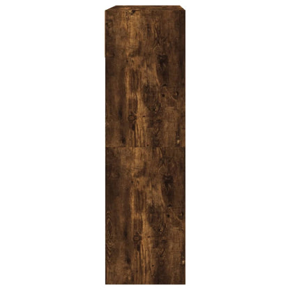 Skoställ Rökfärgad Ek Skoskåp med 2 flip-lådor 80x34x116 cm