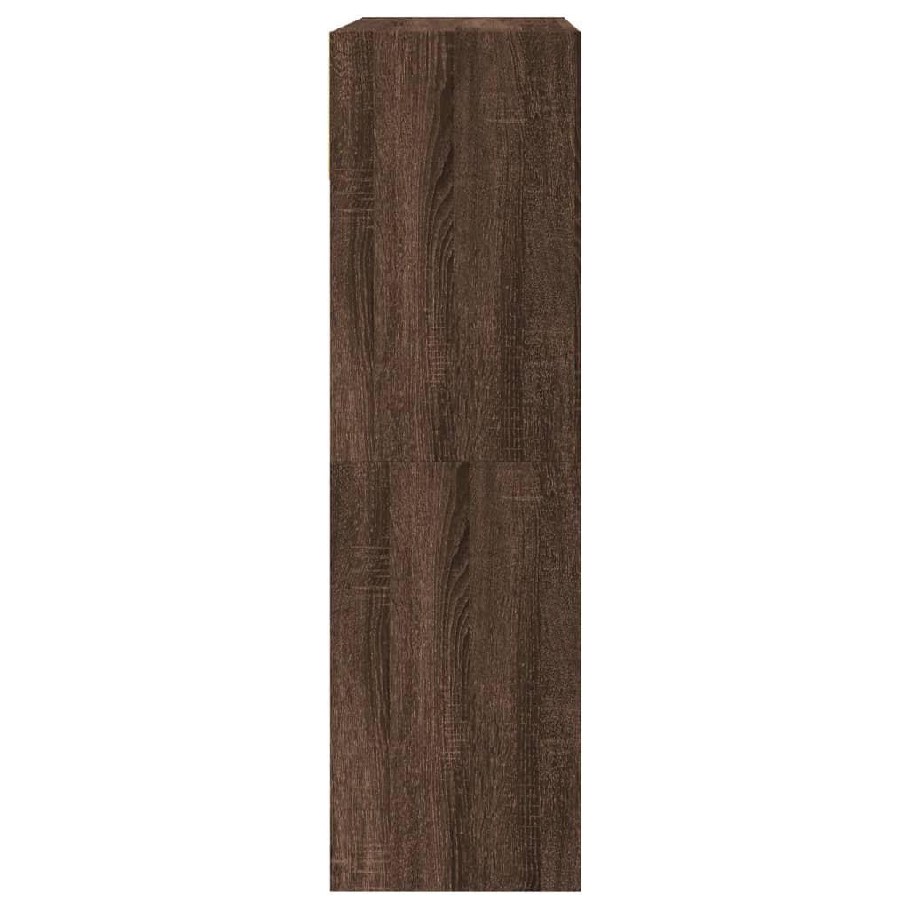 Skoställ Brun Ek Skoskåp med 2 flip-lådor 80x34x116 cm