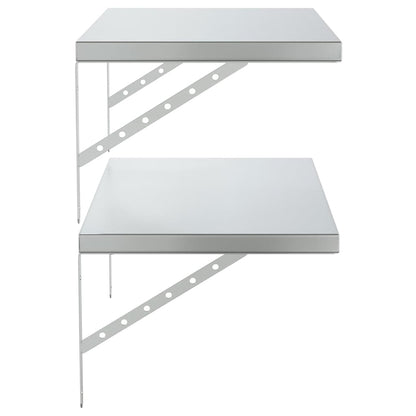 Vägghylla DIV. 2 st 75x40 cm silver rostfritt stål