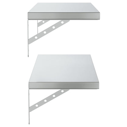 Vägghyllor 2 st 75x30 cm silver rostfritt stål