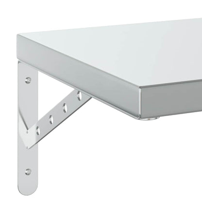 Vägghyllor 2 st 75x30 cm silver rostfritt stål