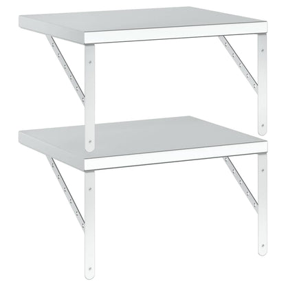Vägghylla DIV. 2 st 50x40 cm silver rostfritt stål