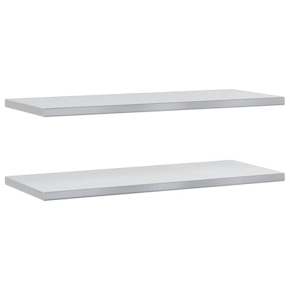 Vägghyllor 2 st 100x40x3 cm silver rostfritt stål