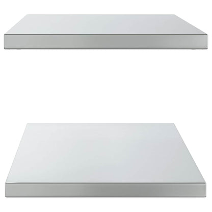 Vägghyllor 2 st 100x40x3 cm silver rostfritt stål