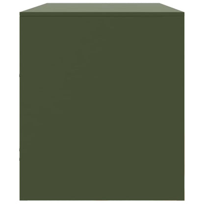 TV-skåp olivgrön 99x39x44 cm stål