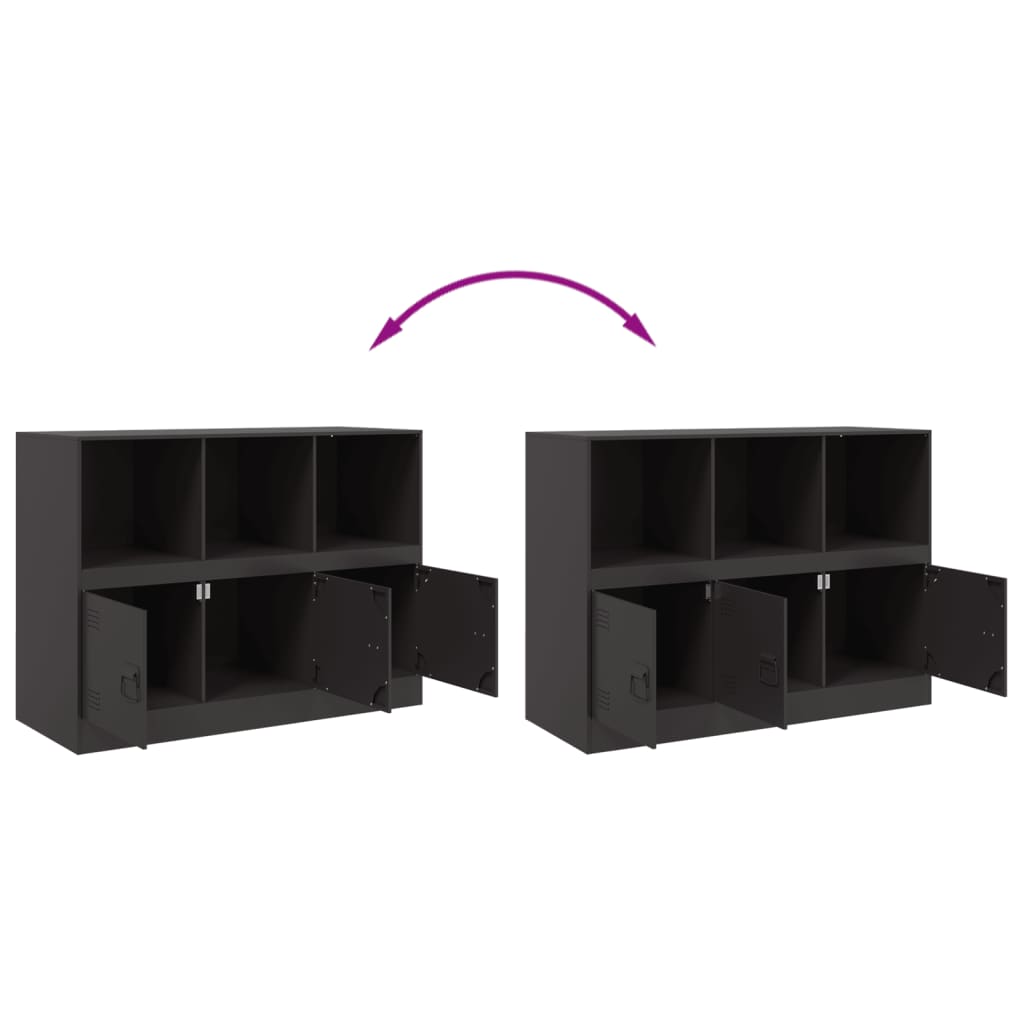 Skänk DIV. Svart 99x39x73 cm stål