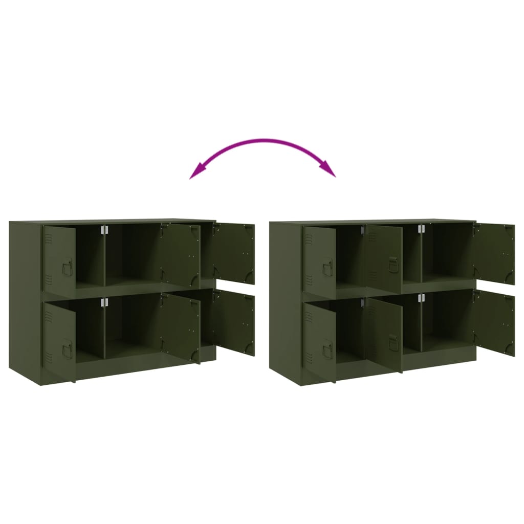 Skänk DIV. olivgrön 99x39x73 cm stål