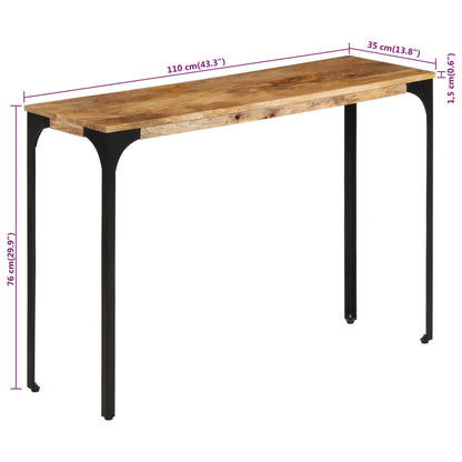 Avlastningsbord Konsollbord Trä Brun 110x35x76 cm massivt mangoträ och järn