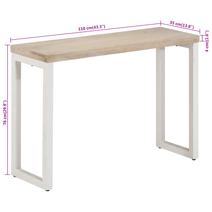 Avlastningsbord Konsollbord Trä Brun 110x35x76 cm massivt mangoträ och järn