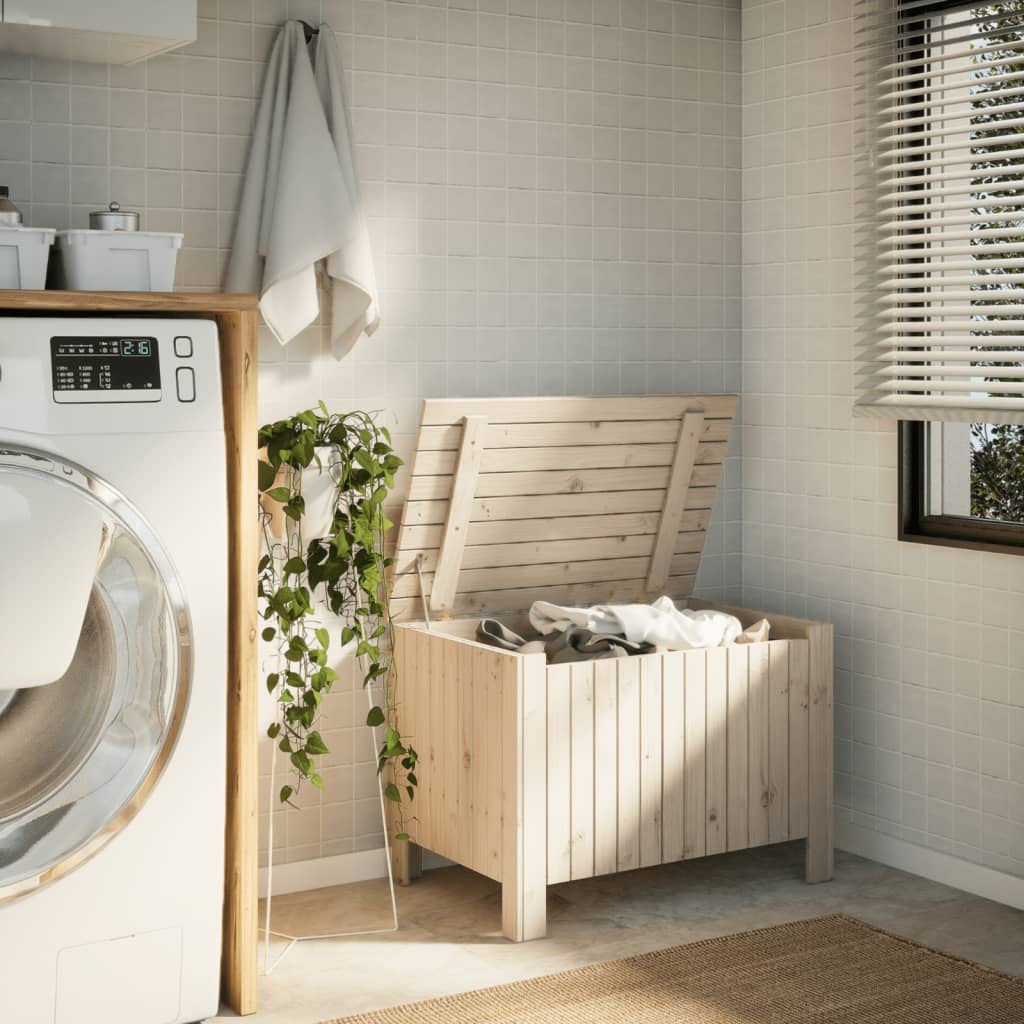 Förvaringsbänk med lock RANA 80x49x54 cm massiv furu