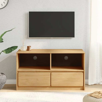 TV-Möbel Trä TV-Bänk SAUDA Ek 99x43x55 cm massiv furu