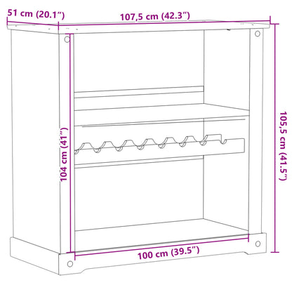 Vinställ Vinskåp Corona 107,5x51x105,5 cm massiv furu