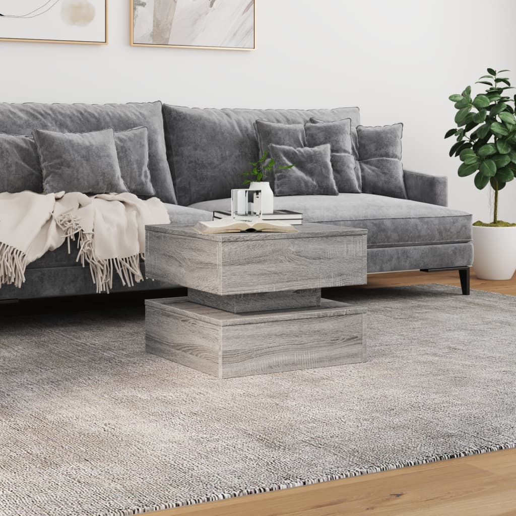 Soffbord Sonoma Grå LED Sonoma Grå 50x50x40 cm