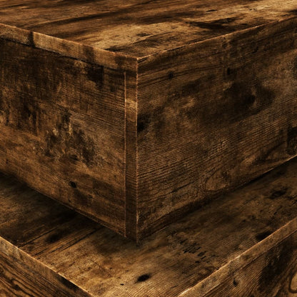 Soffbord Rökfärgad Ek LED 90x50x40 cm