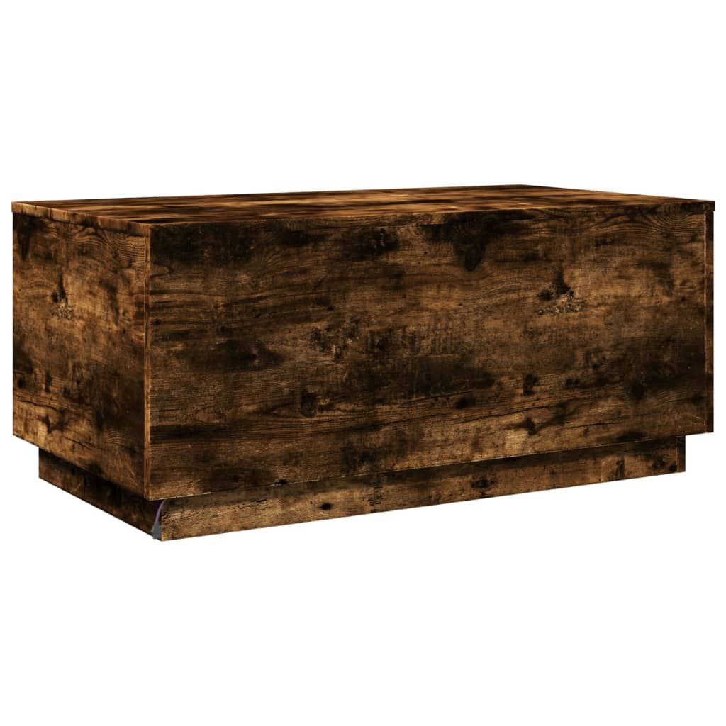 Soffbord Rökfärgad Ek LED 90x50x40 cm