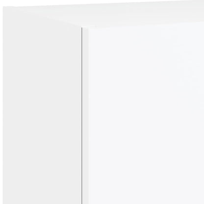 Tv-bänk 4 delar LED vit konstruerat trä