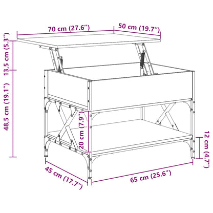 Soffbord Sonoma Grå 70x50x50 cm och metall