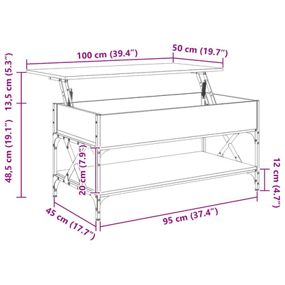 Soffbord Sonoma Ek 100x50x50 cm och metall