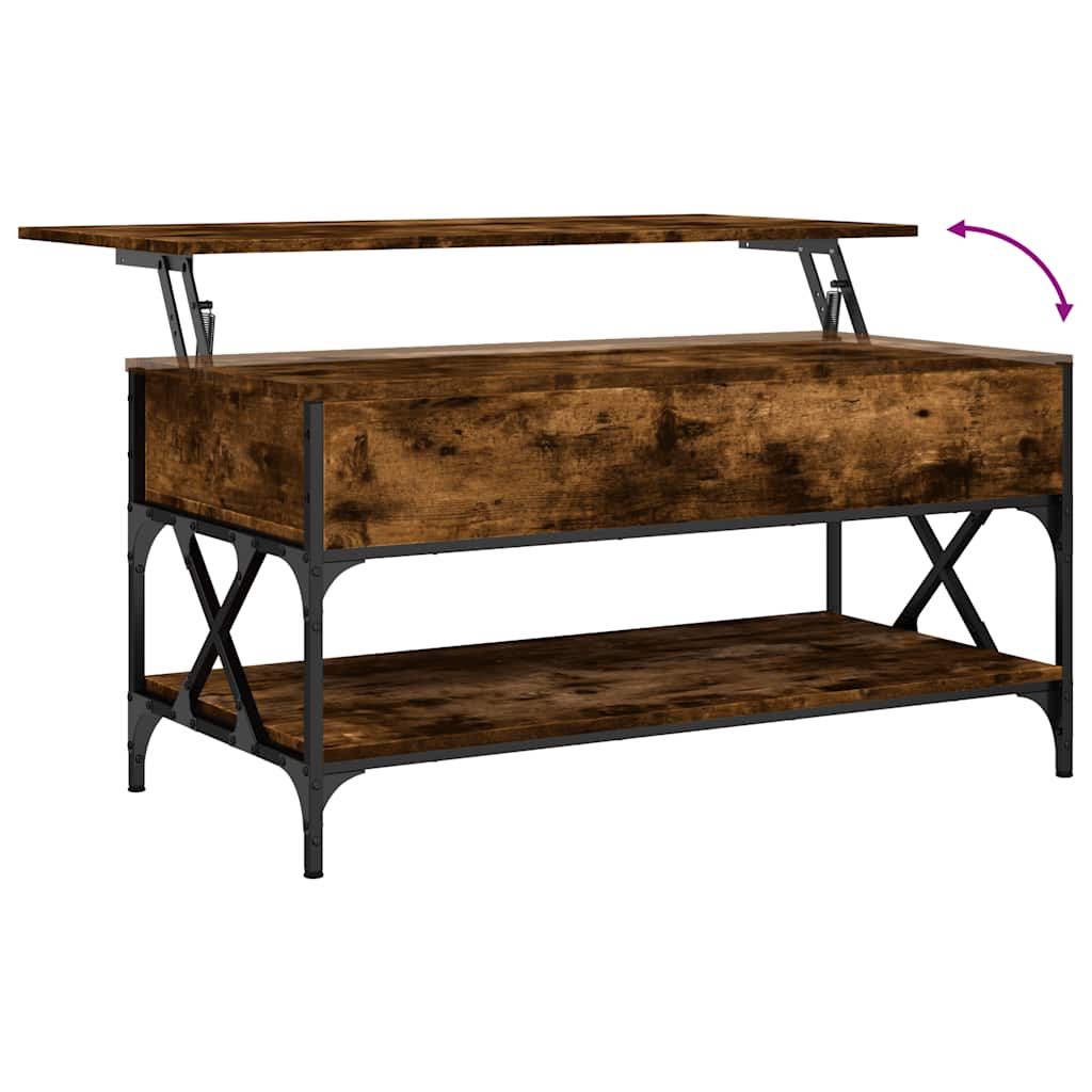 Soffbord Rökfärgad Ek 100x50x50 cm och metall