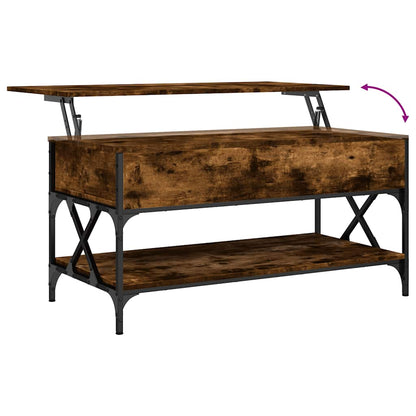 Soffbord Rökfärgad Ek 100x50x50 cm och metall