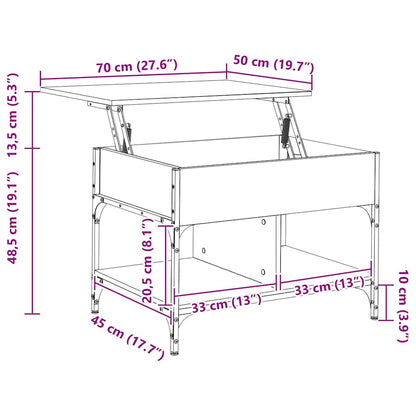 Soffbord Brun Ek 70x50x50 cm metall