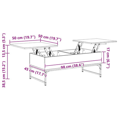 Soffbord Svart 100x50x40 cm metall