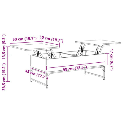 Soffbord Sonoma Ek 100x50x40 cm metall
