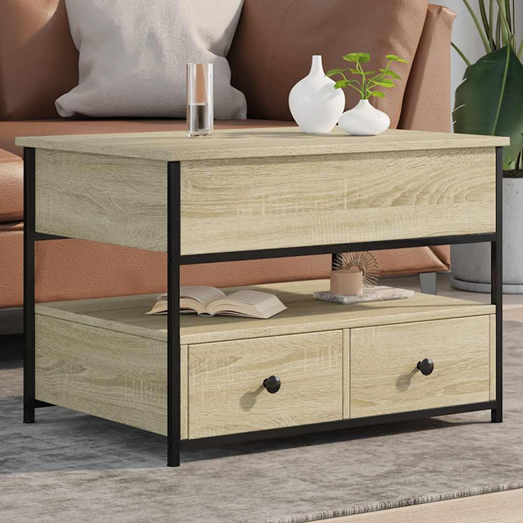 Soffbord Sonoma Ek 70x50x50 cm och metall