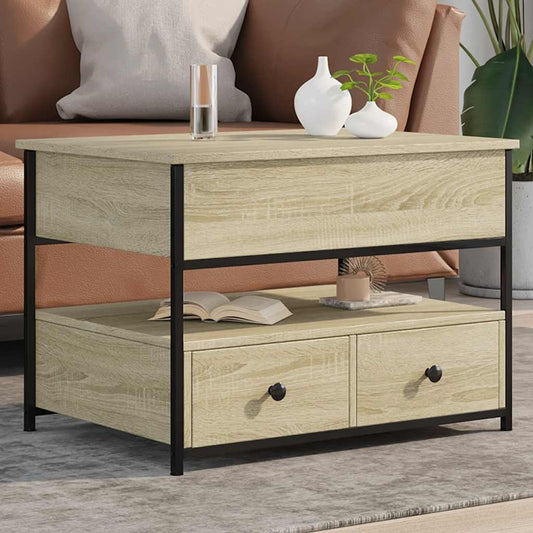 Soffbord Sonoma Ek 70x50x50 cm och metall